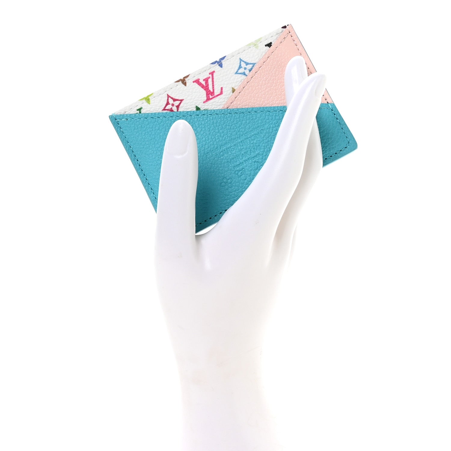 Louis Vuitton LV X TM Monogram Multicolor Criss-Cross Card Holder Kabira Blue Rose