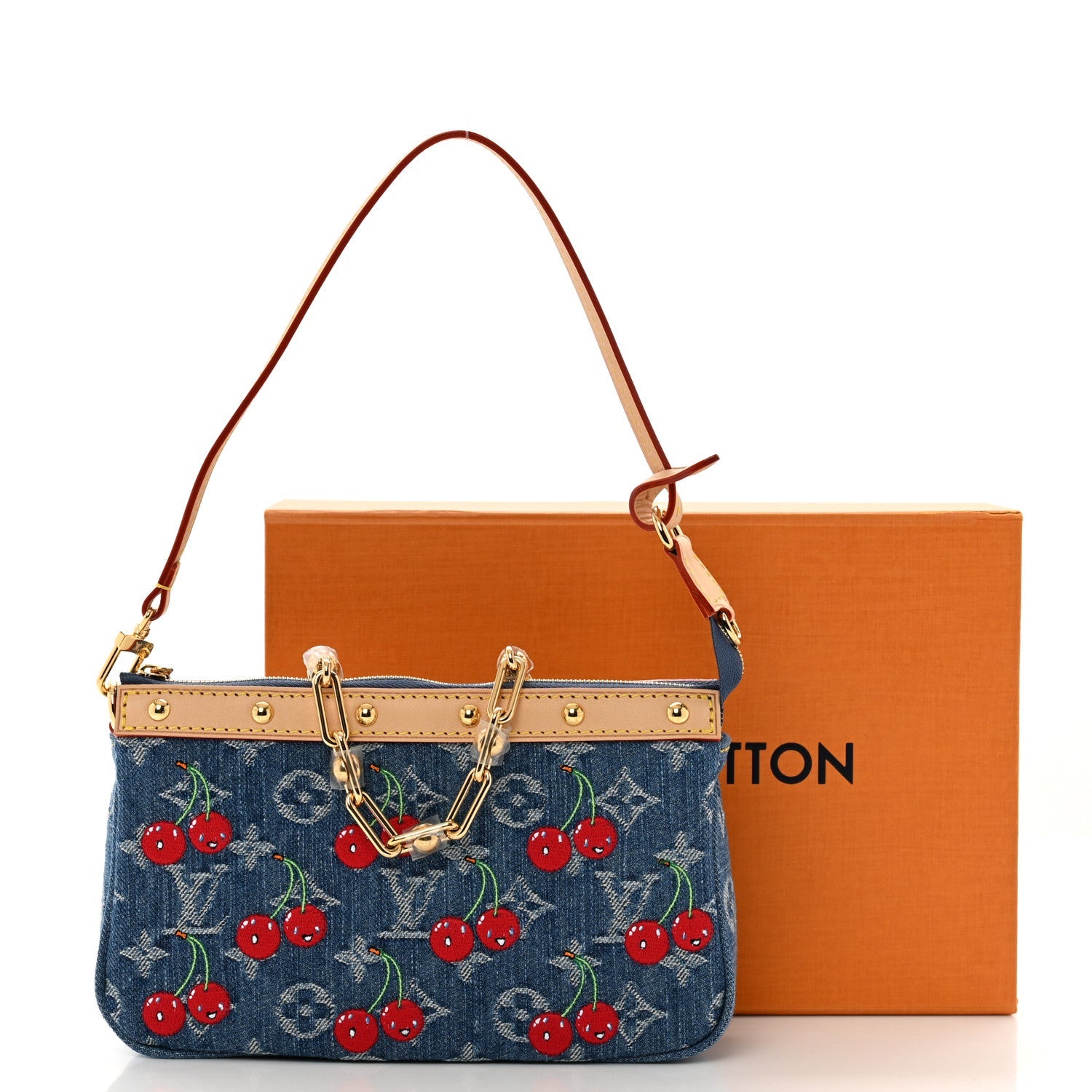 Louis Vuitton LV X TM Monogram Denim Cerises Pochette Accessories Blue