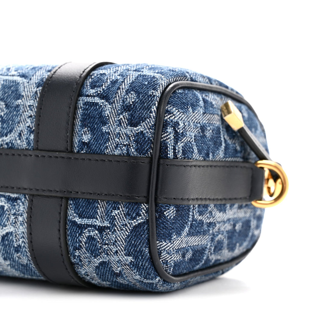 Christian Dior Denim Oblique Nano Groove 17 Bag Blue