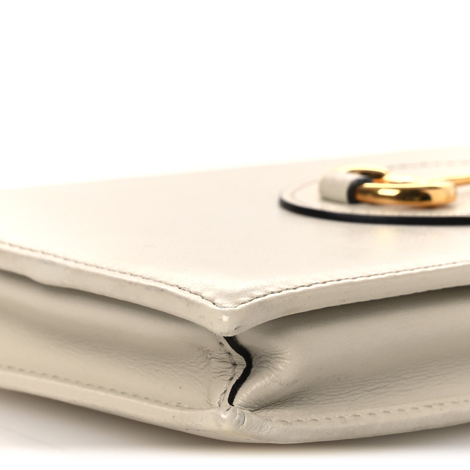 Gucci Boarded Plutone Calfskin Horsebit 1955 Wallet On Chain Mystic White