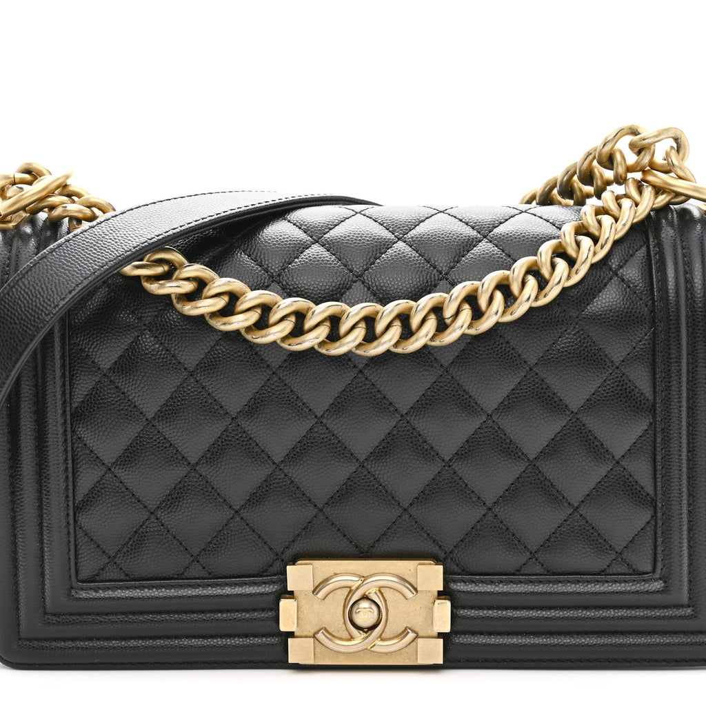 Chanel Caviar Quilted Medium Boy Flap Black
