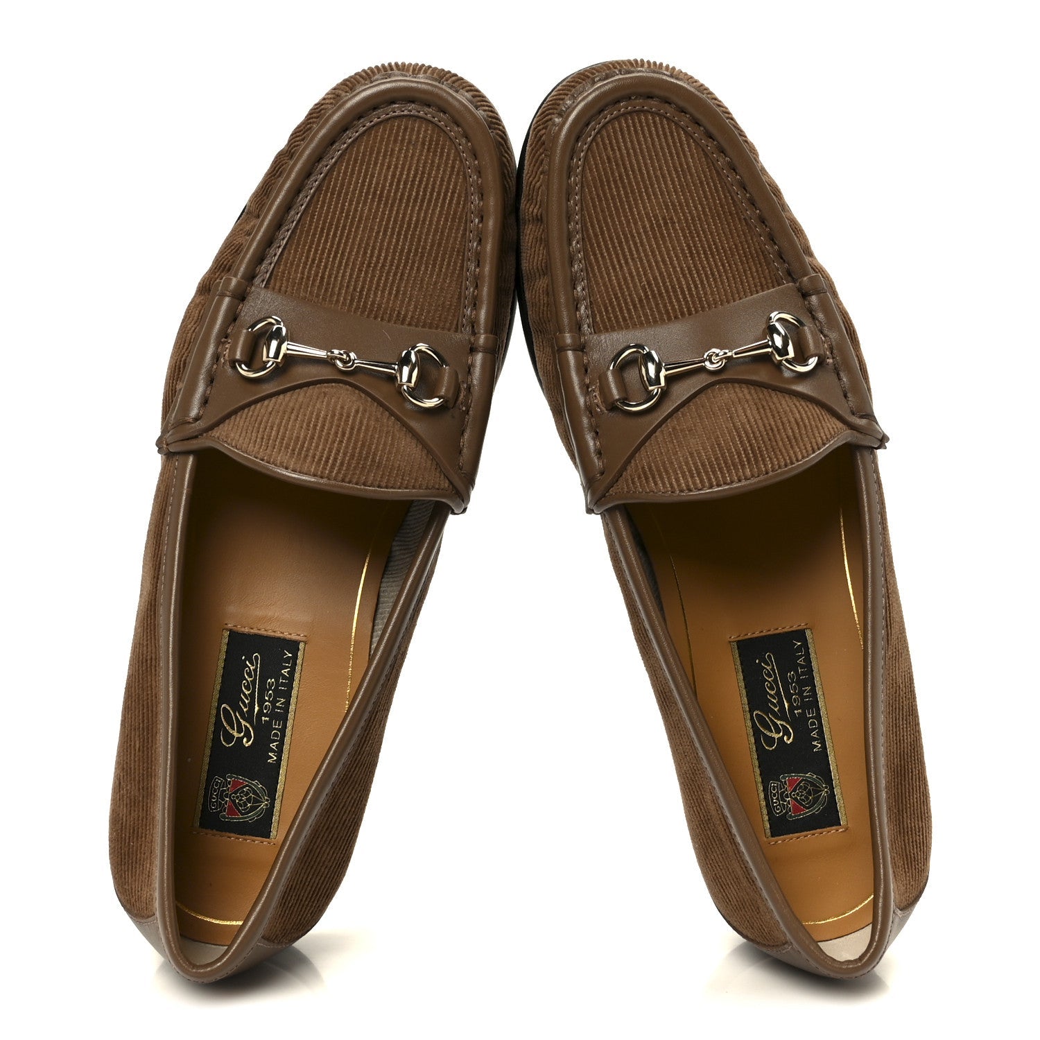 Gucci Corduroy Womens 1953 Horsebit Loafers 36 Velvety Camel