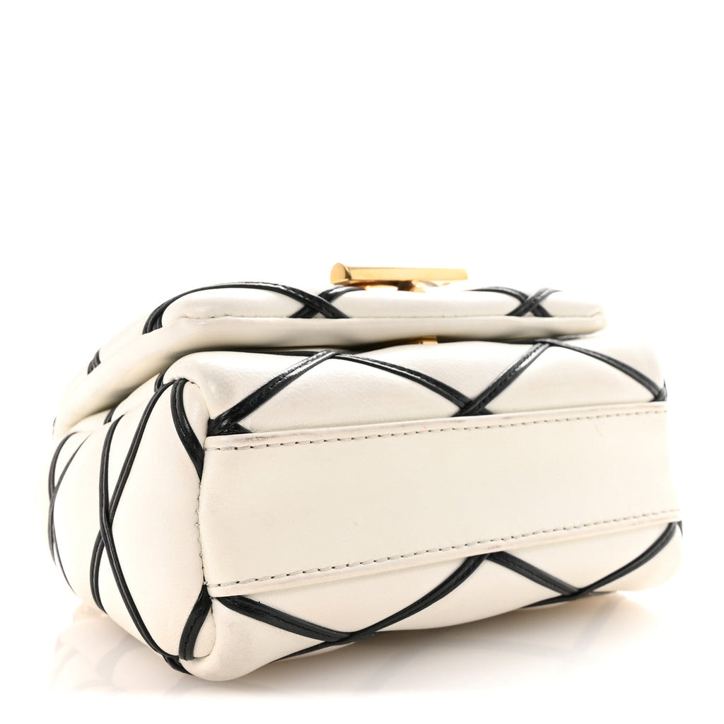 Louis Vuitton Lambskin Malletage Pico GO-14 White Black