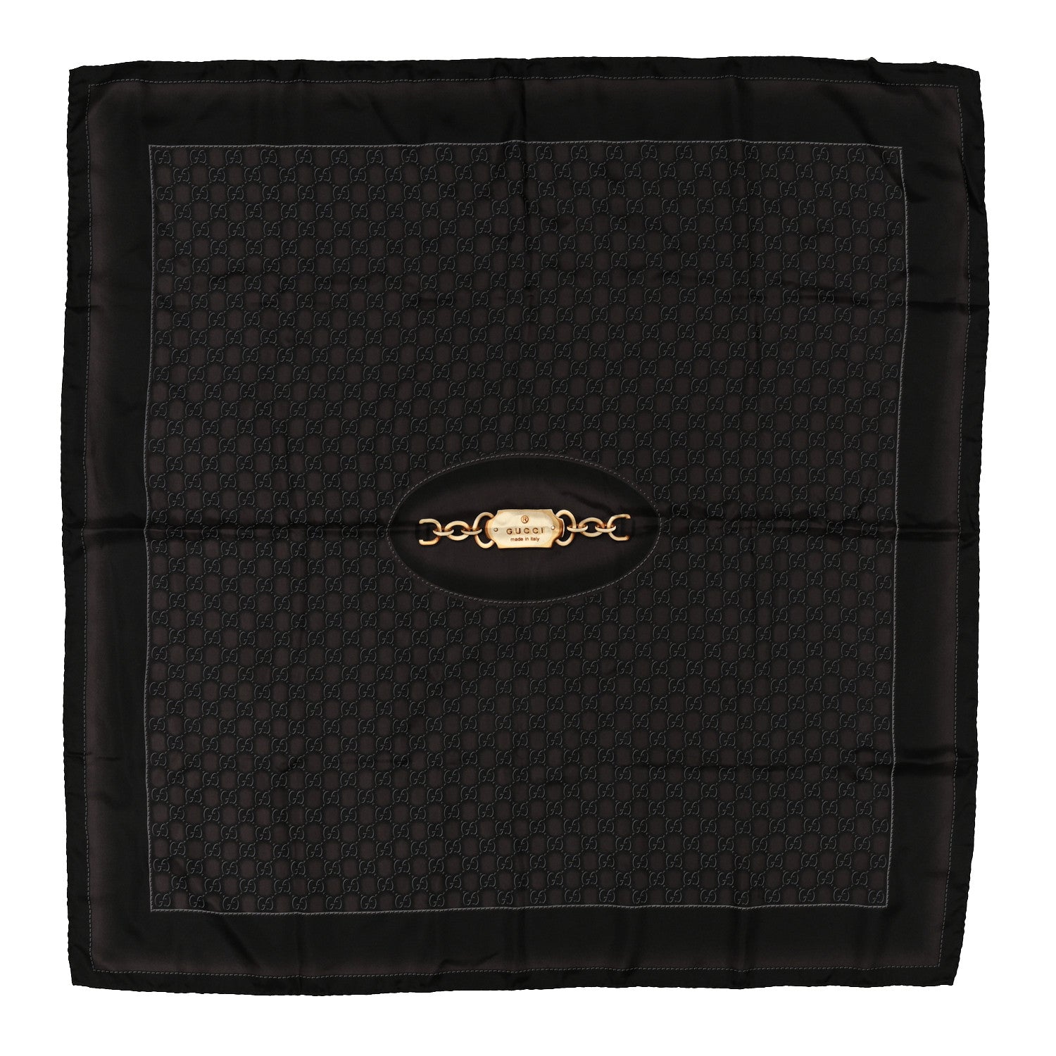 Gucci Silk Monogram Square Scarf Brown