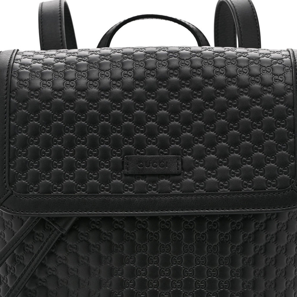Gucci Microguccissima Drawstring Backpack Black