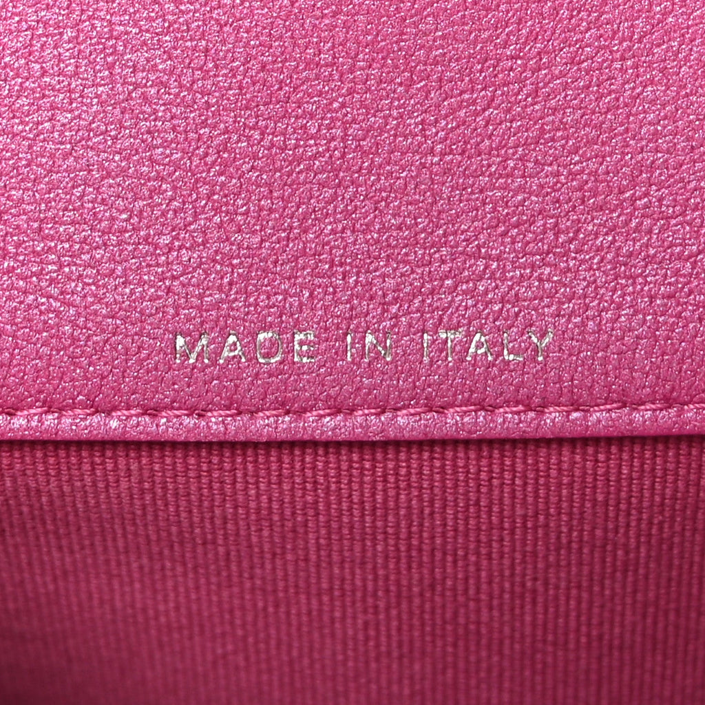 Chanel Patent Lambskin Quilted CC Hook Card Holder Pink