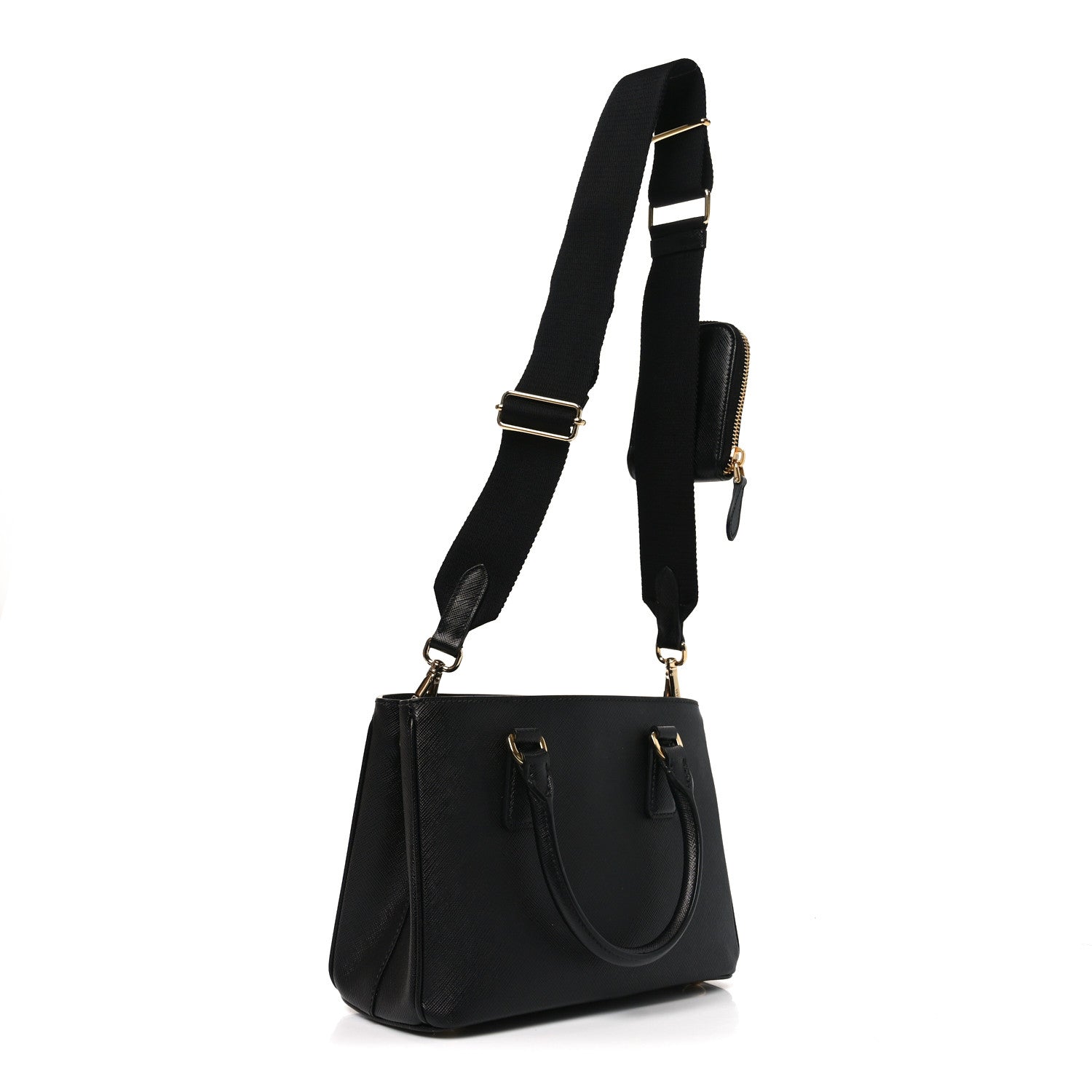 Prada Saffiano Lux Micro Galleria Shoulder Bag Black