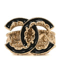 Enamel CC Baroque Ring 52 6 Black Gold