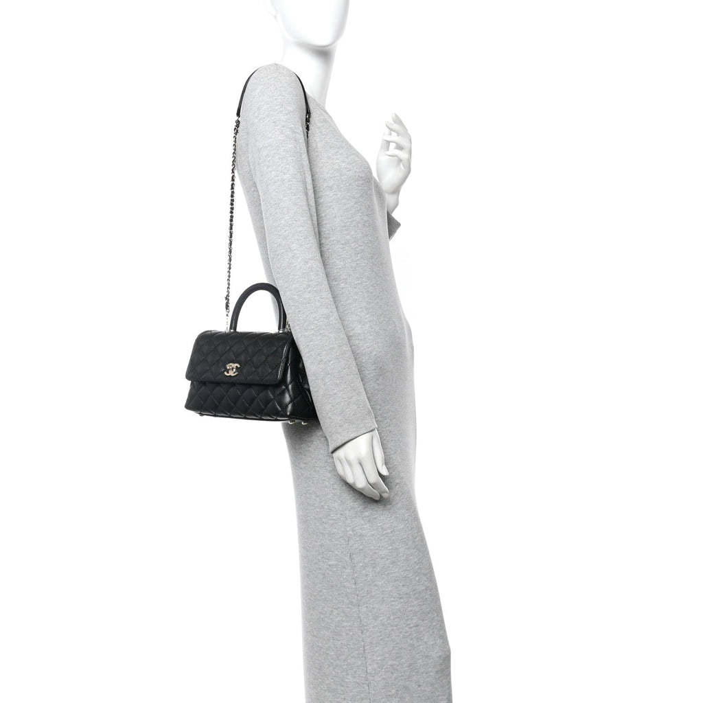 Chanel Caviar Quilted Mini Coco Handle Flap Black