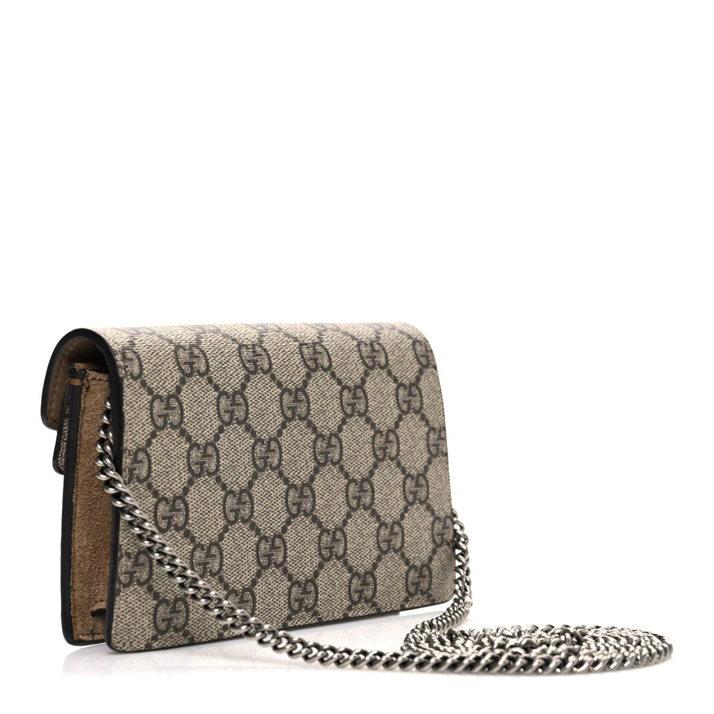 Gucci GG Supreme Monogram Super Mini Dionysus Shoulder Bag Taupe