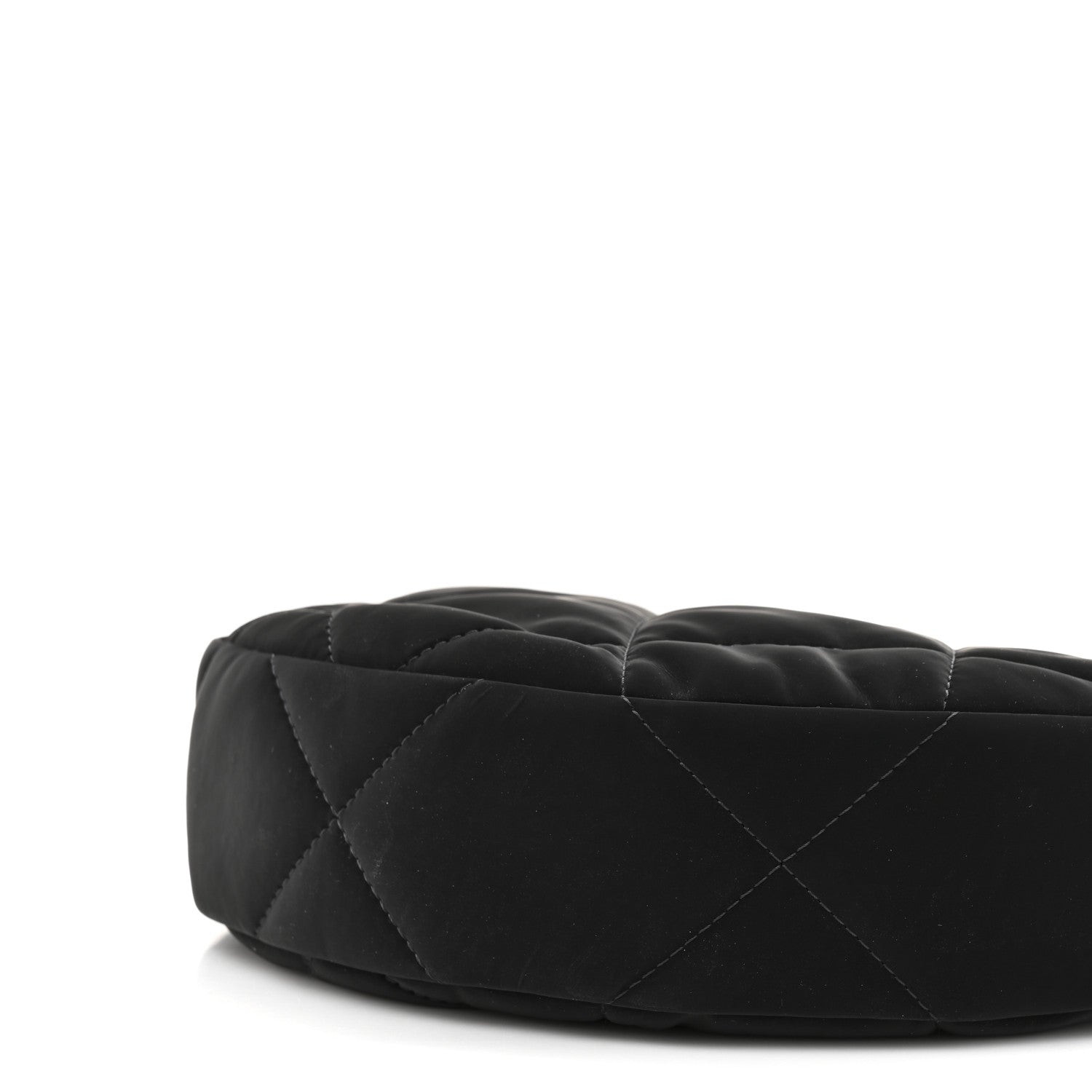 Chanel Velvet Effect Nylon Shiny Crumpled Calfskin Coco Neige Quilted Clutch With Chain Black