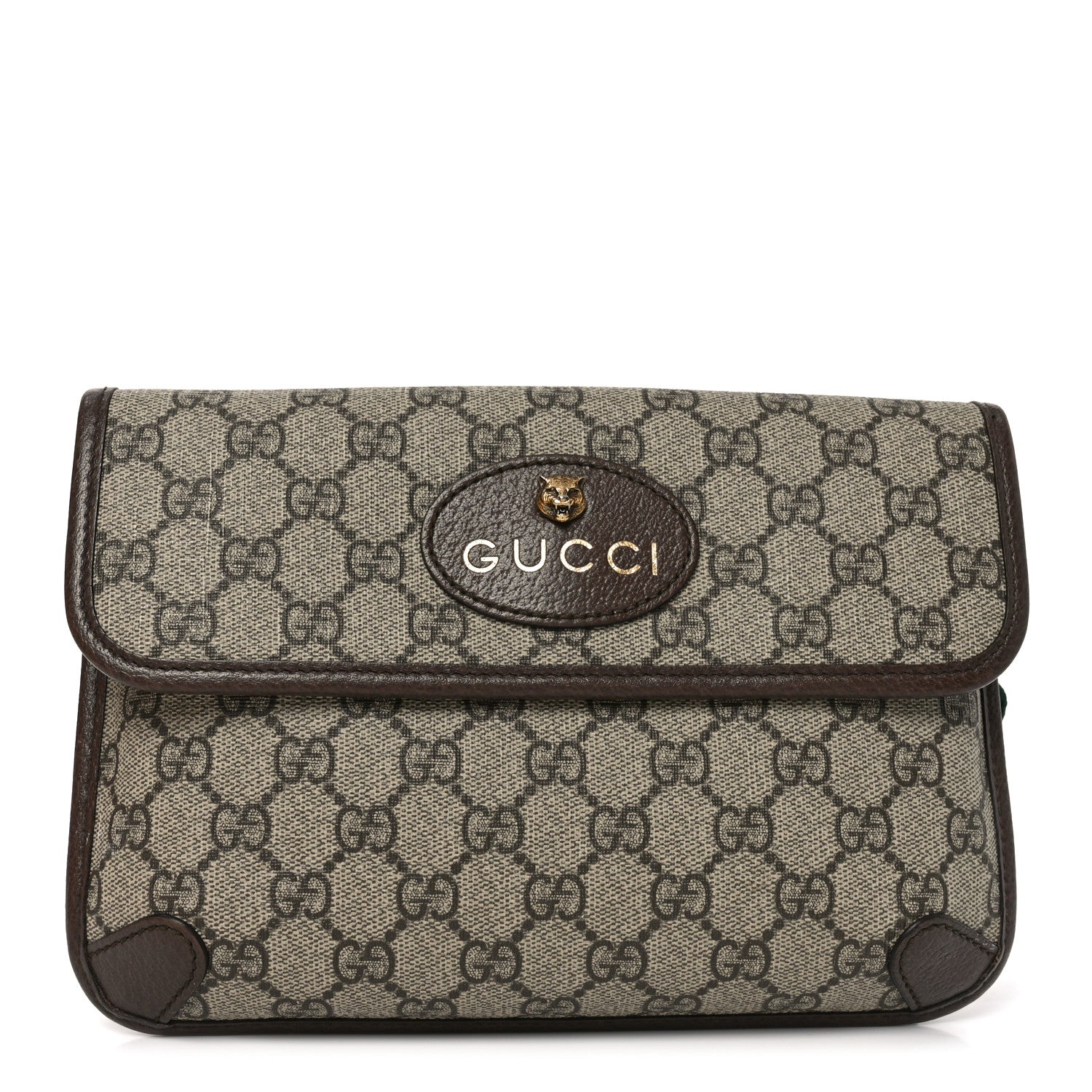 Gucci GG Supreme Monogram Neo Vintage Web Belt Bag Brown