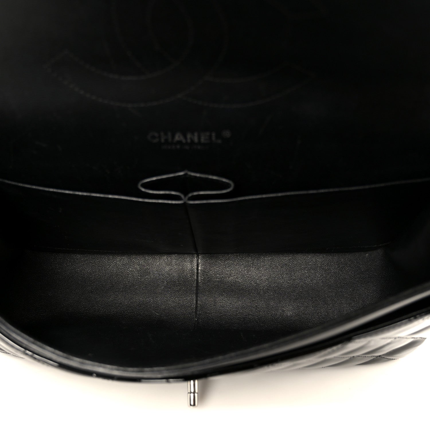 Chanel Patent Quilted Jumbo Double Flap Black
