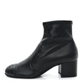 Chanel Stretch Lambskin Cap Toe CC Uniform Short Boots 39 Black