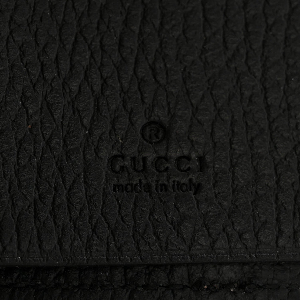 Gucci Dollar Calfskin GG Supreme Monogram GG Marmont 6 Key Holder Case Black Beige Ebony