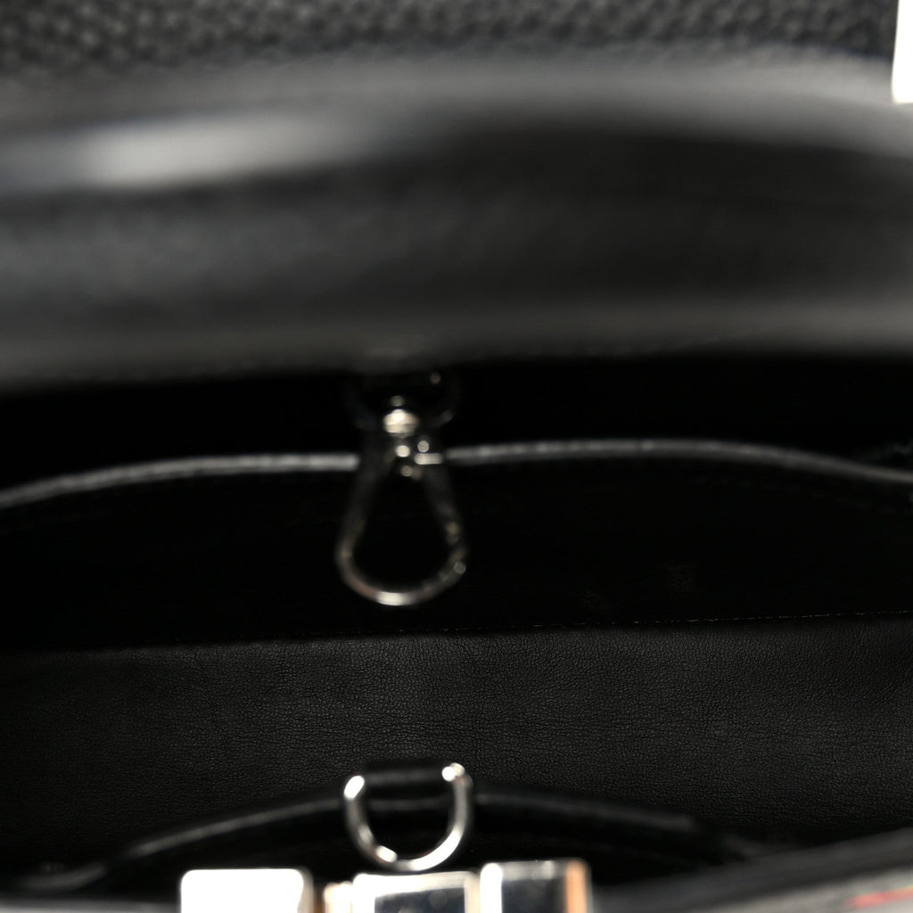 Louis Vuitton LV X YK Taurillon Inlaid Kusama Flowers Capucines BB Black