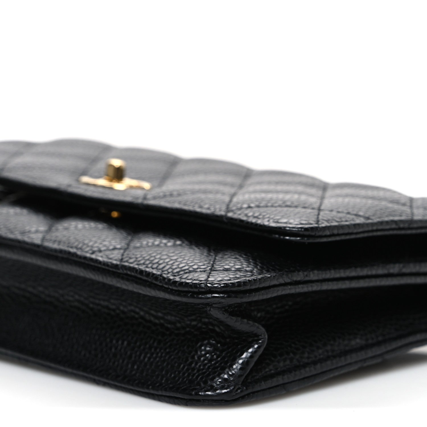 Chanel Caviar Quilted CC Turnlock Wallet On Chain WOC Black