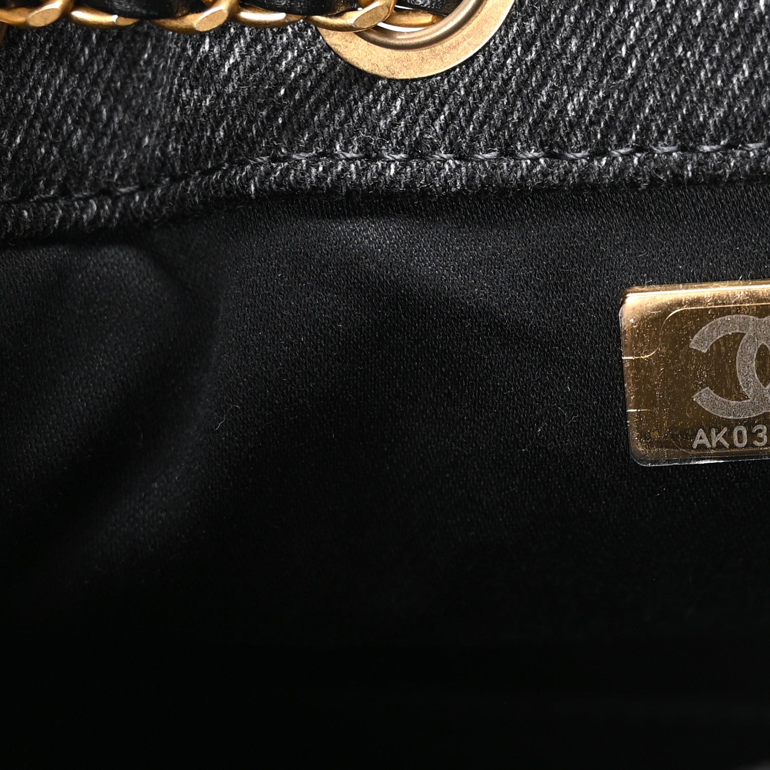 Chanel Washed Denim Quilted Mini Chanel 25 Handbag Black
