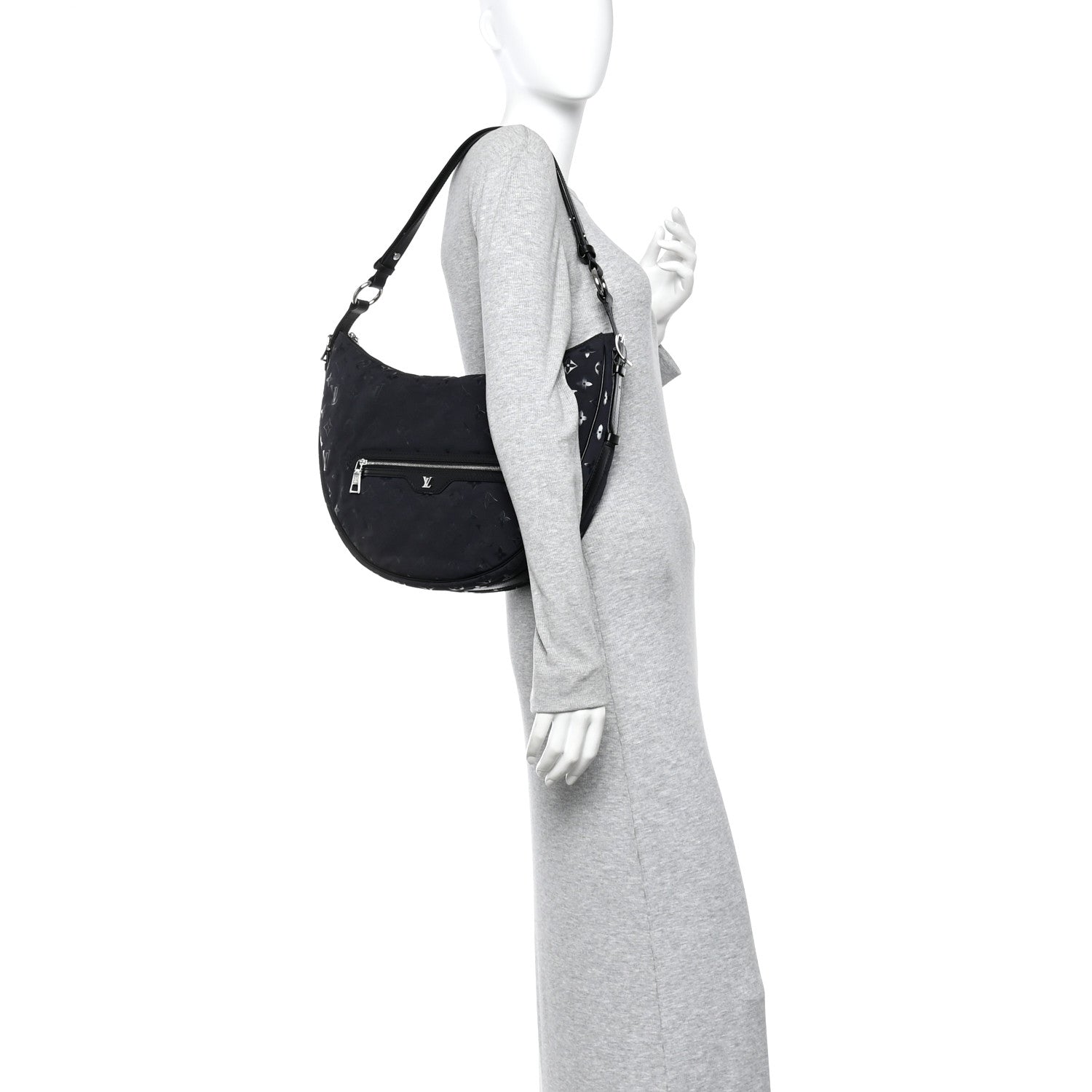 Louis Vuitton Nylon Monogram Loop Pocket Hobo Polar Night