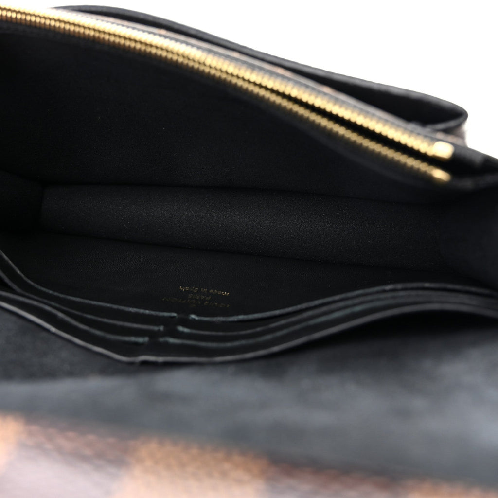 Louis Vuitton Damier Ebene Vavin Chain Wallet Black