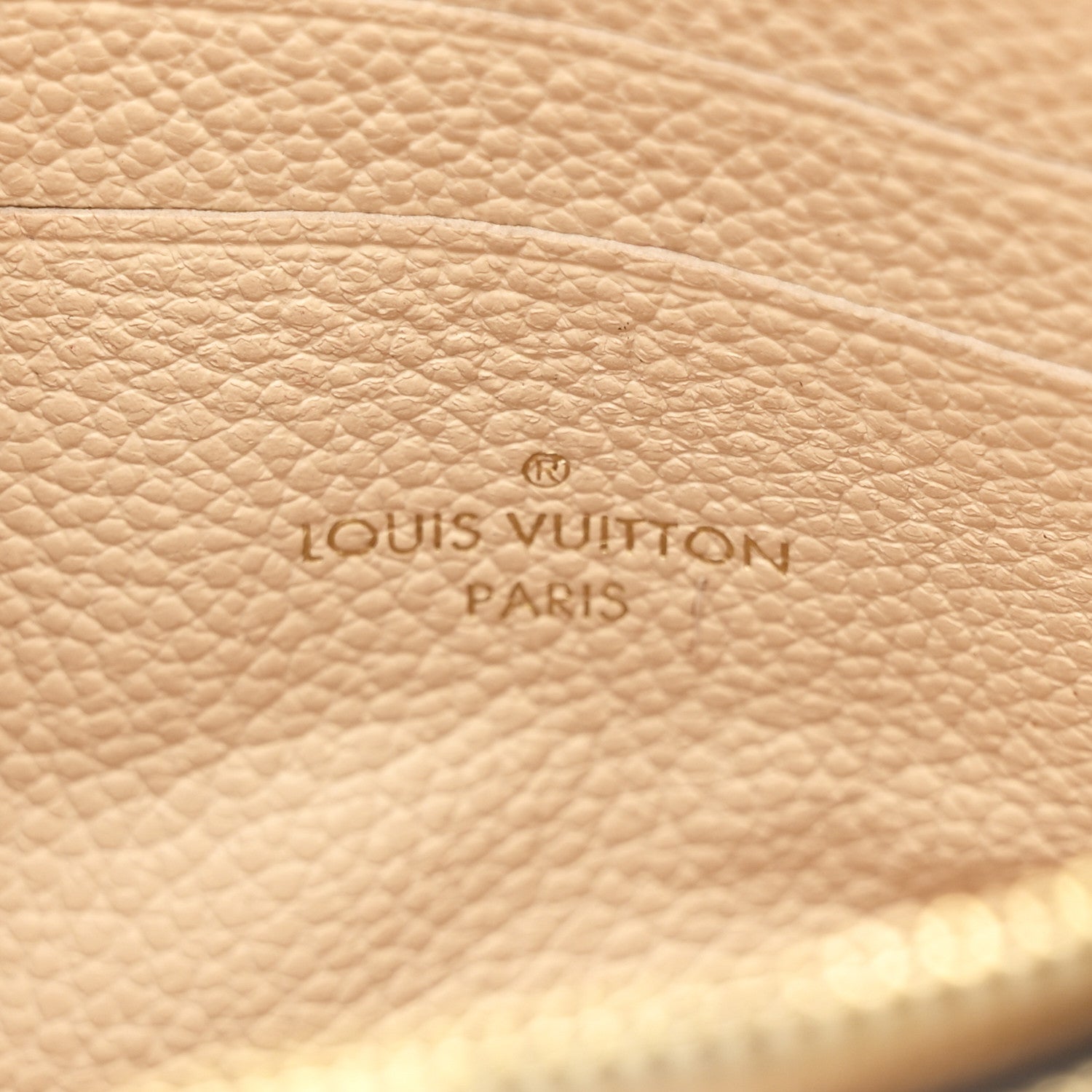 Louis Vuitton Empreinte Double Zip Pochette Beige Rose Creme