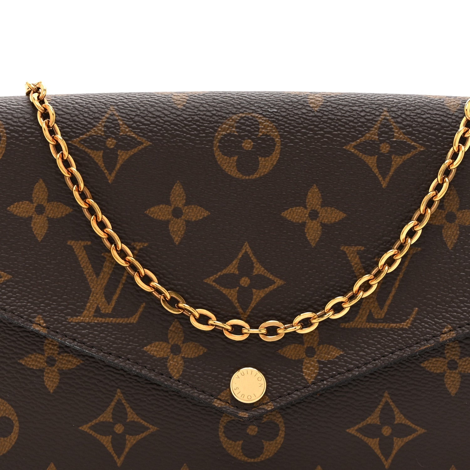 Louis Vuitton Monogram Pochette Felicie Chain Wallet Fuchsia
