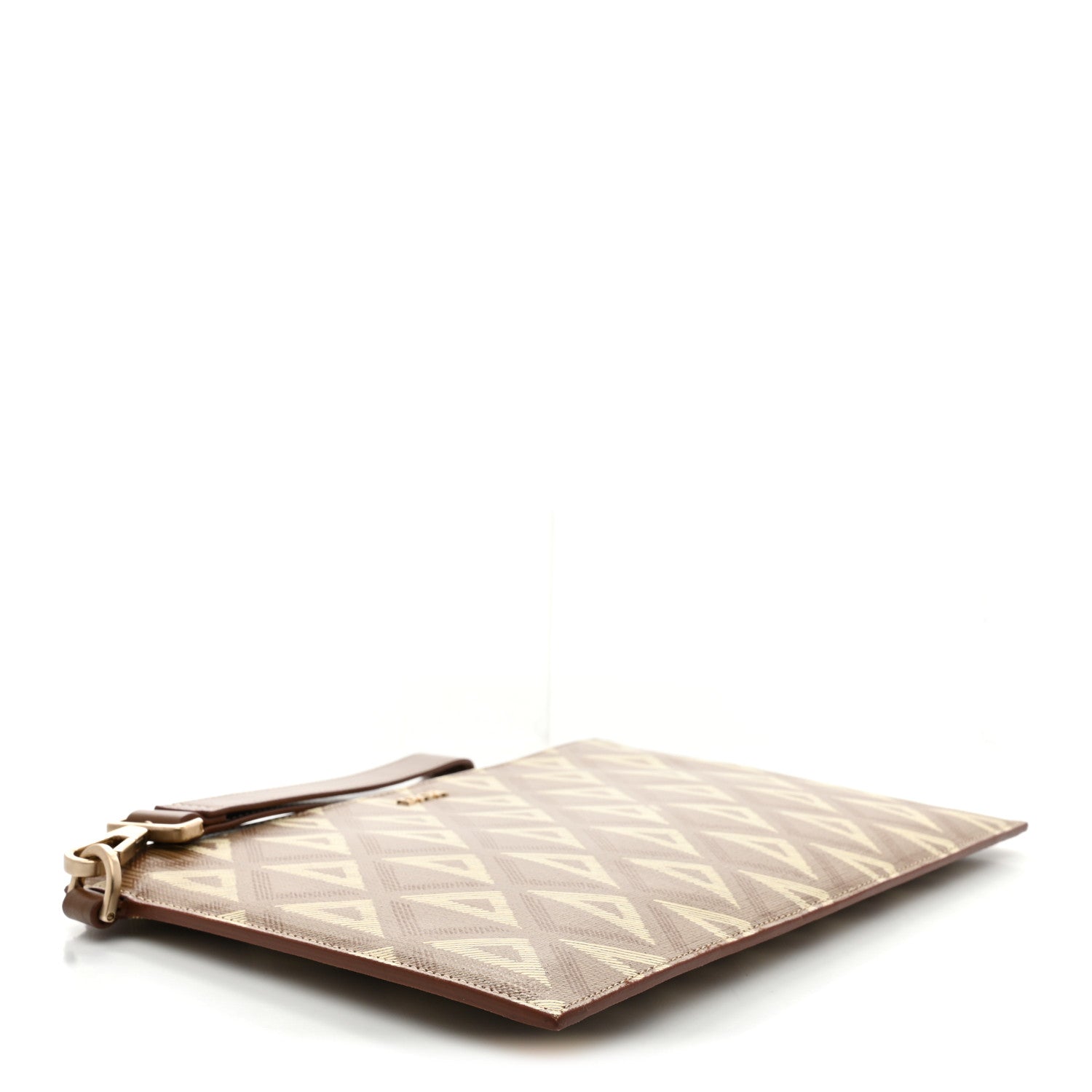 Christian Dior Coated Canvas CD Diamond Hit The Road A5 Pouch Coffee