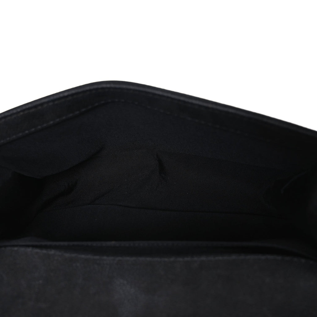 Chanel Bullskin Suede Caviar Quilted Medium Boy Flap Black