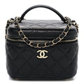 Chanel Caviar Quilted Small CC Vanity Case Black Black