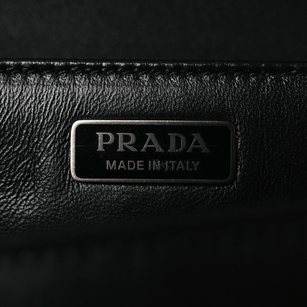 Prada Nappa Triangle Stitched Spectrum Shoulder Bag Black