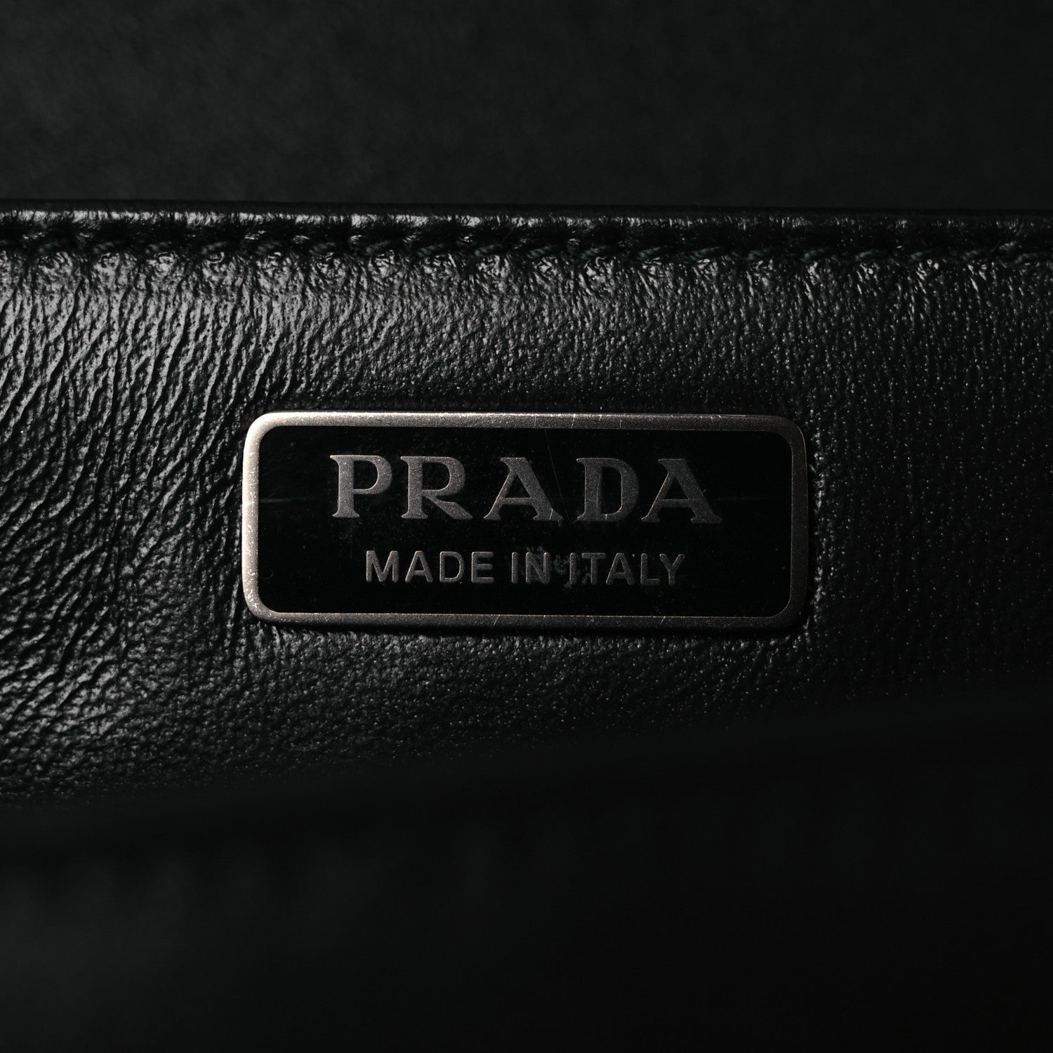 Prada Nappa Triangle Stitched Spectrum Shoulder Bag Black