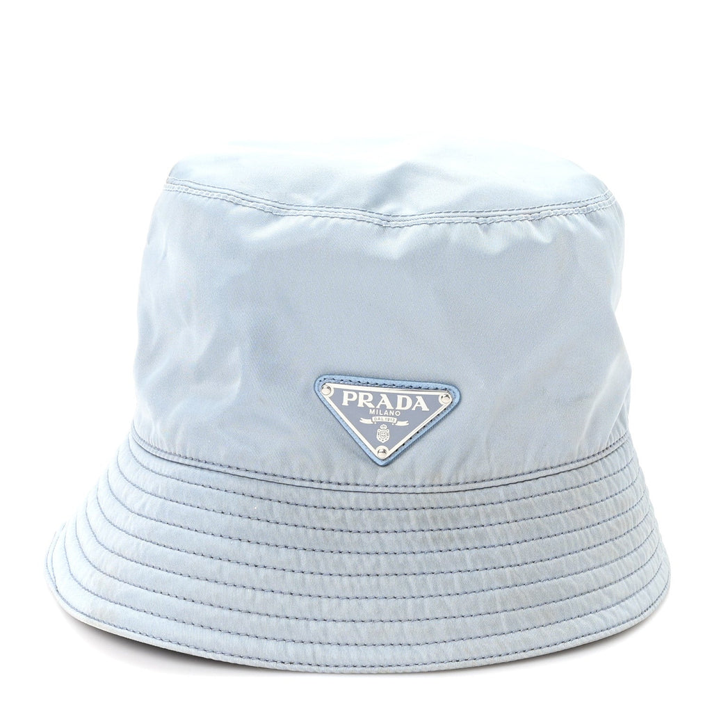 Prada Re-Nylon Metal Triangle Logo Womens Bucket Hat Astrale