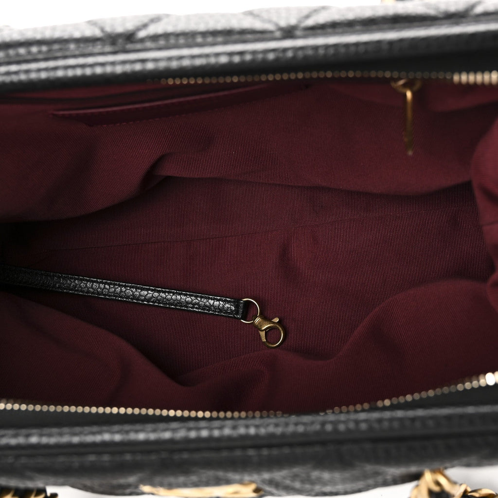 Chanel Shiny Caviar Quilted Large Bowling Bag Black
