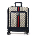 Gucci GG Supreme Monogram Textured Dollar Calfskin Web Small Savoy Cabin Trolley Beige Blue