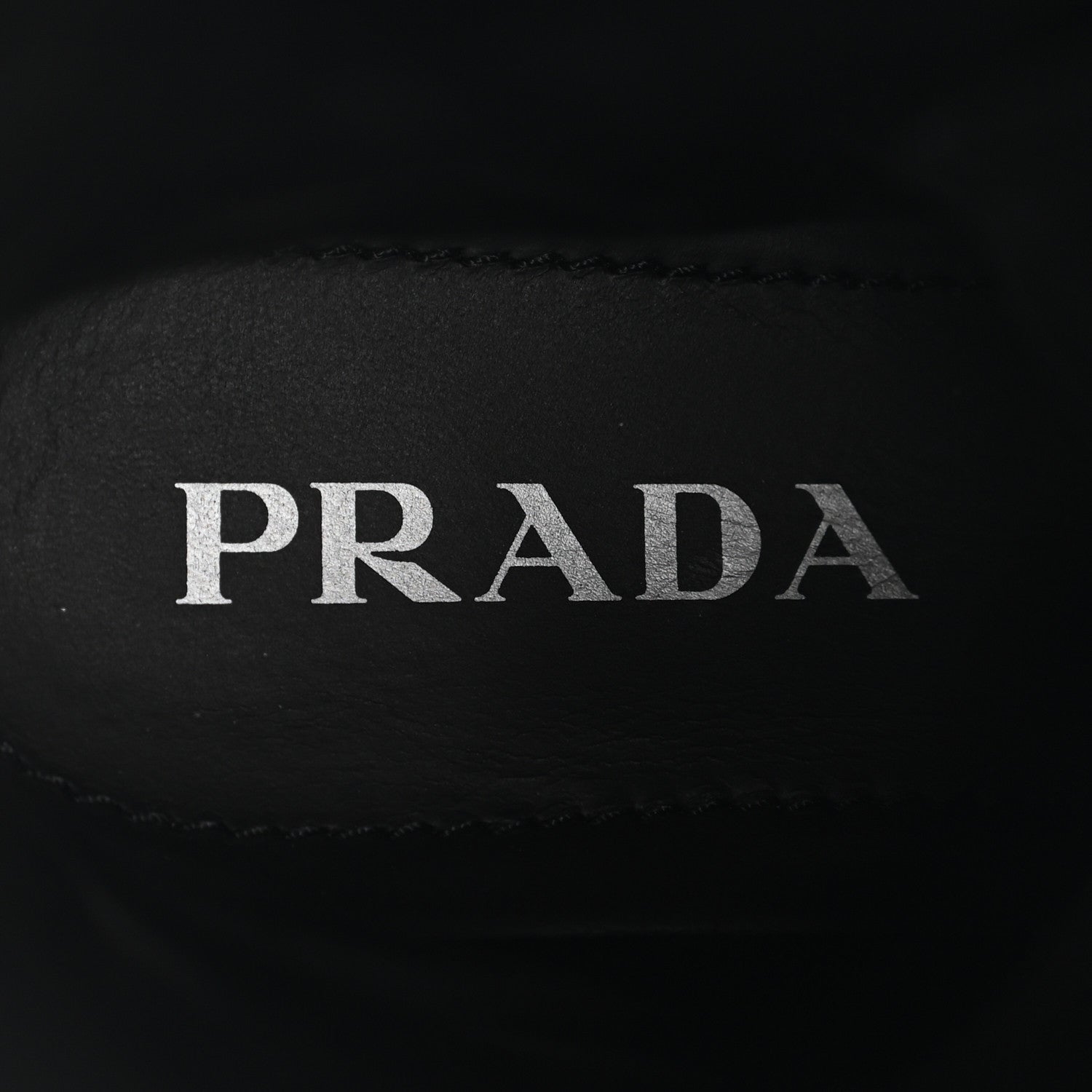 Prada Spazzolato Rois Re-Nylon Metal Triangle Logo Monolith Pouch Pocket 55mm Tall Combat Boots 39 Black