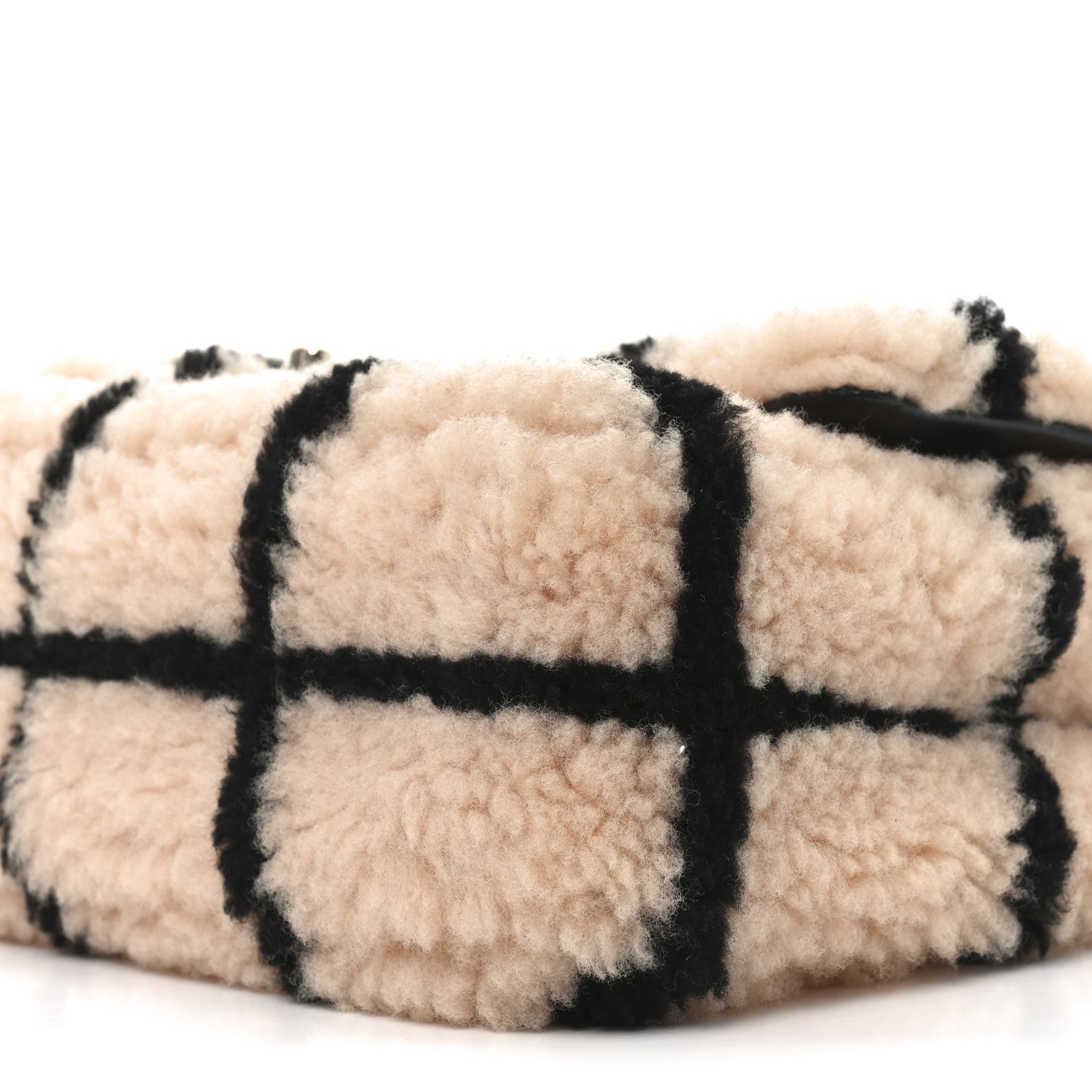 Chanel Shearling Lambskin Large Fluffy Tartan Single Flap Pink Black