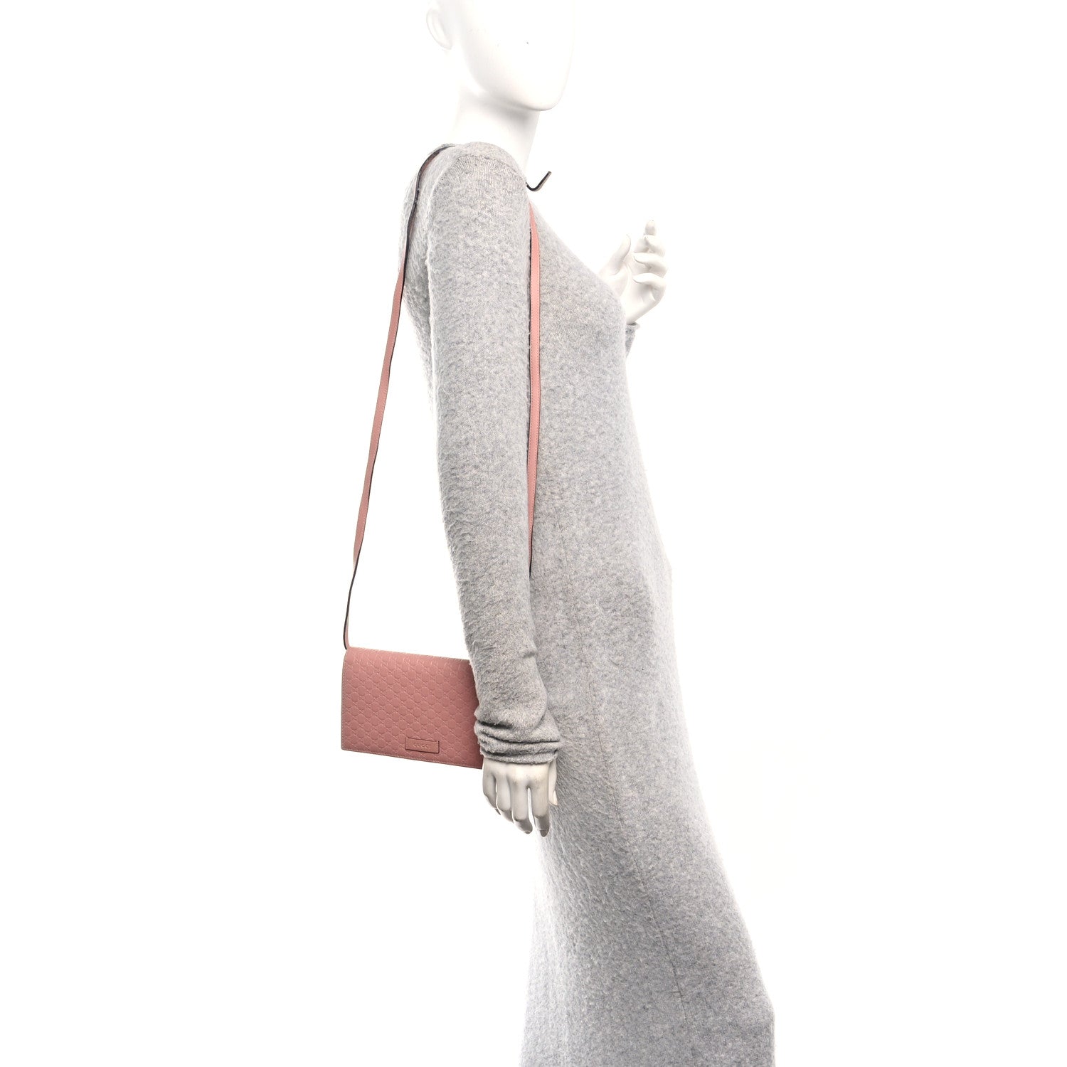 Gucci Microguccissima Crossbody Wallet Soft Pink