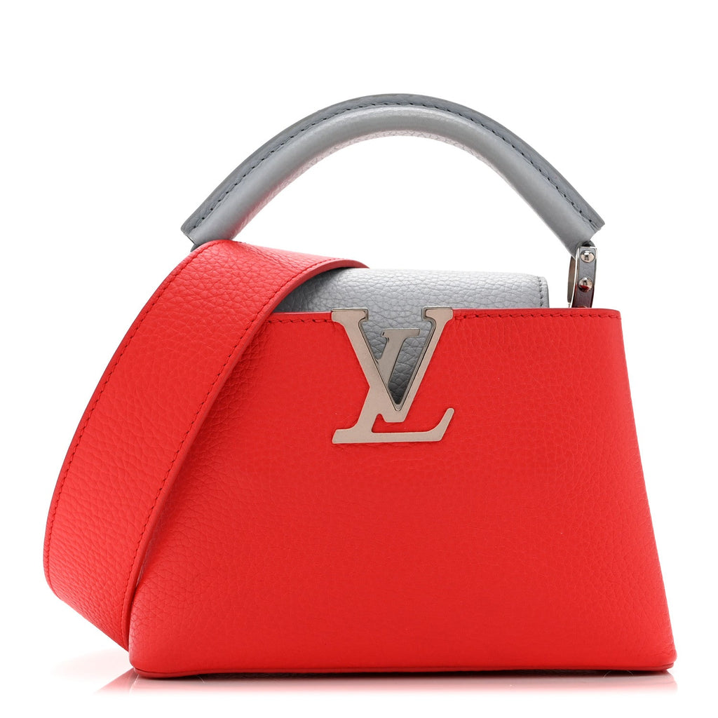 Louis Vuitton Taurillon Capucines Mini Coral Olympe Blue