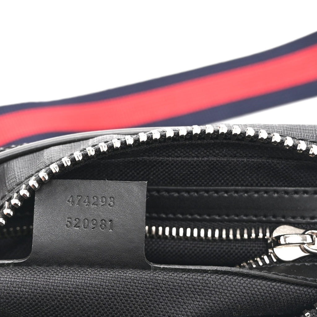Gucci Soft GG Supreme Monogram Web Belt Bag Black Grey