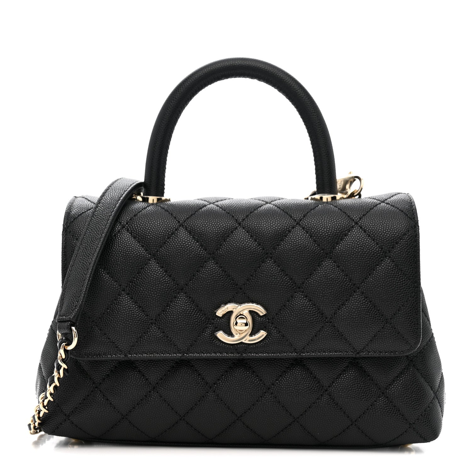 Chanel Caviar Quilted Mini Coco Handle Flap Black