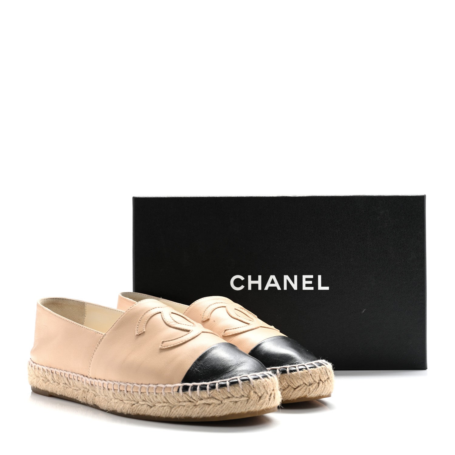 Lambskin CC Espadrilles 39 Beige Black