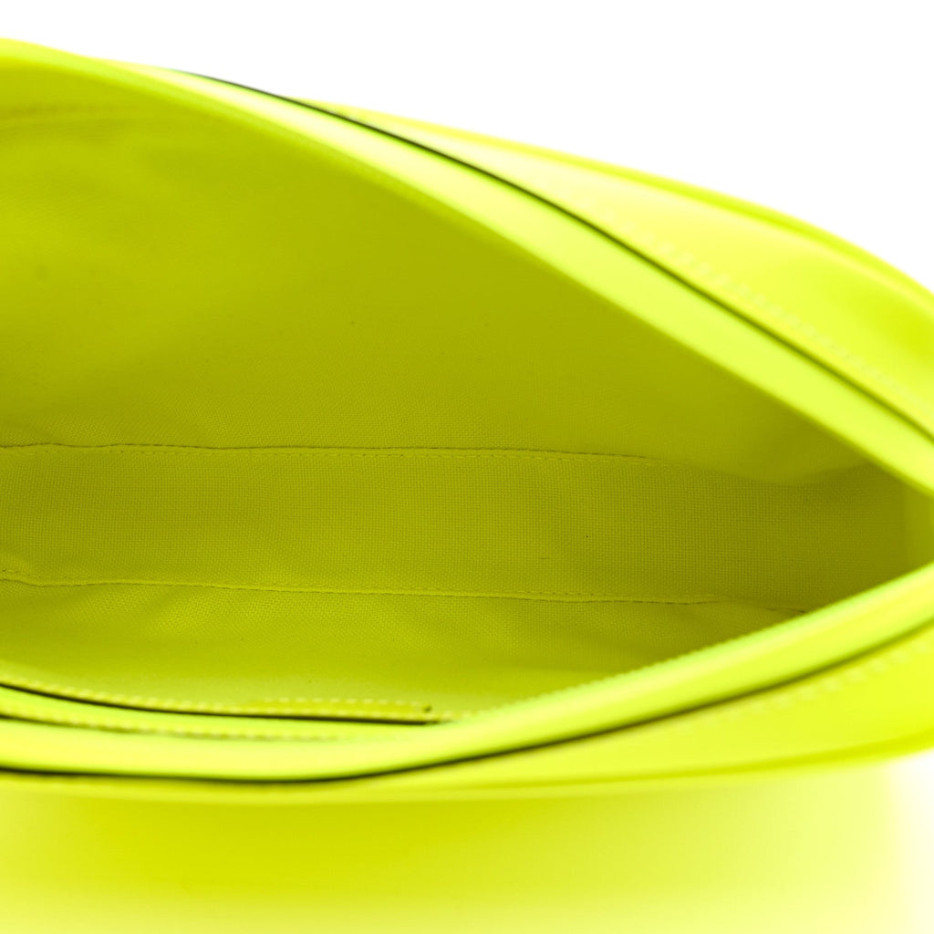 Gucci Rubber Effect Monogram GG Crossbody Bag Fluorescent Yellow