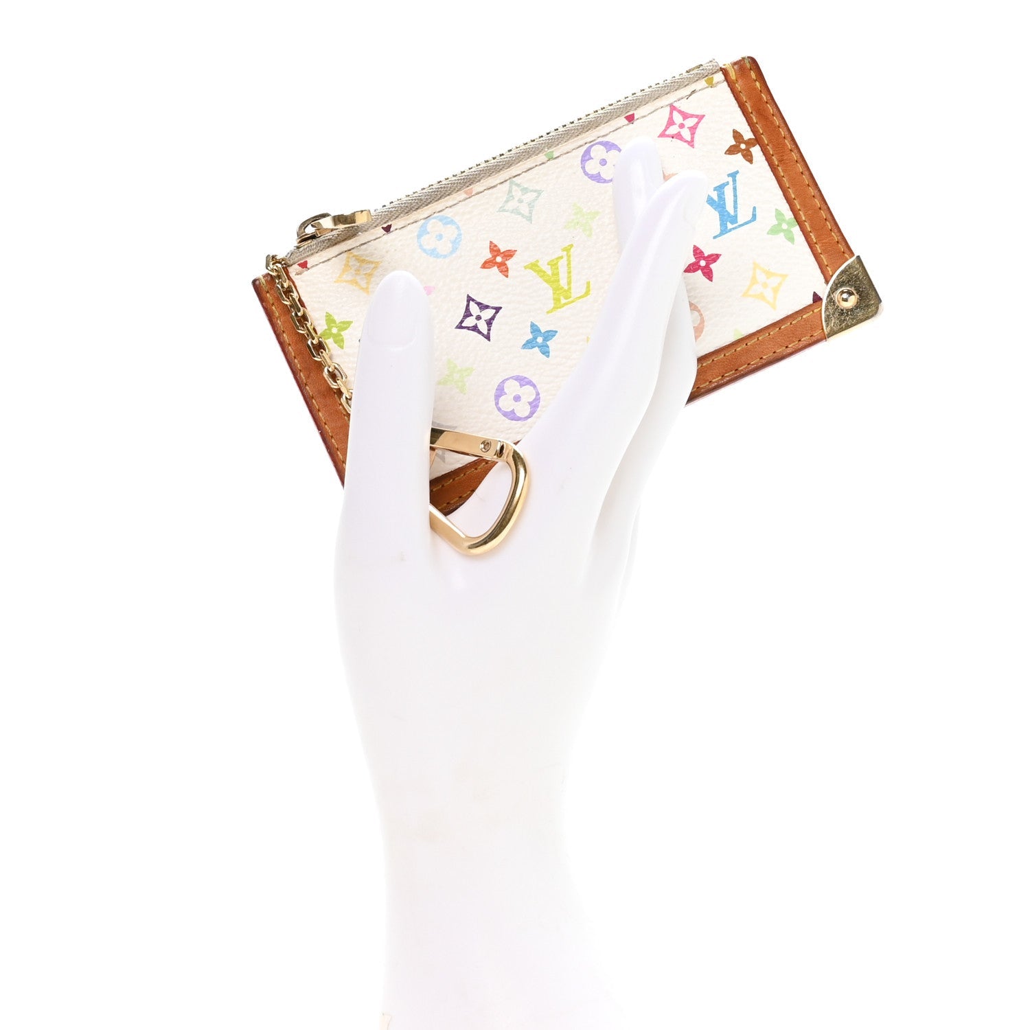 Louis Vuitton Monogram Multicolor Key Pouch White