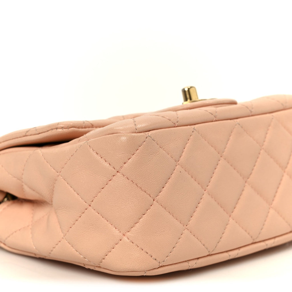 Chanel Lambskin Quilted Mini Pearl Crush Flap Light Orange