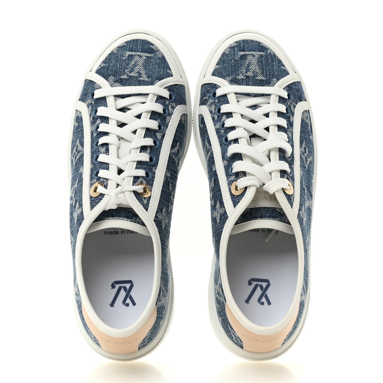 Louis Vuitton Denim Monogram Lagoon Sneakers 38 Blue