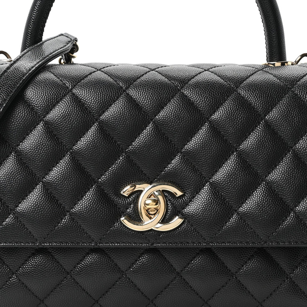 Chanel Caviar Quilted Small Coco Handle Flap Black