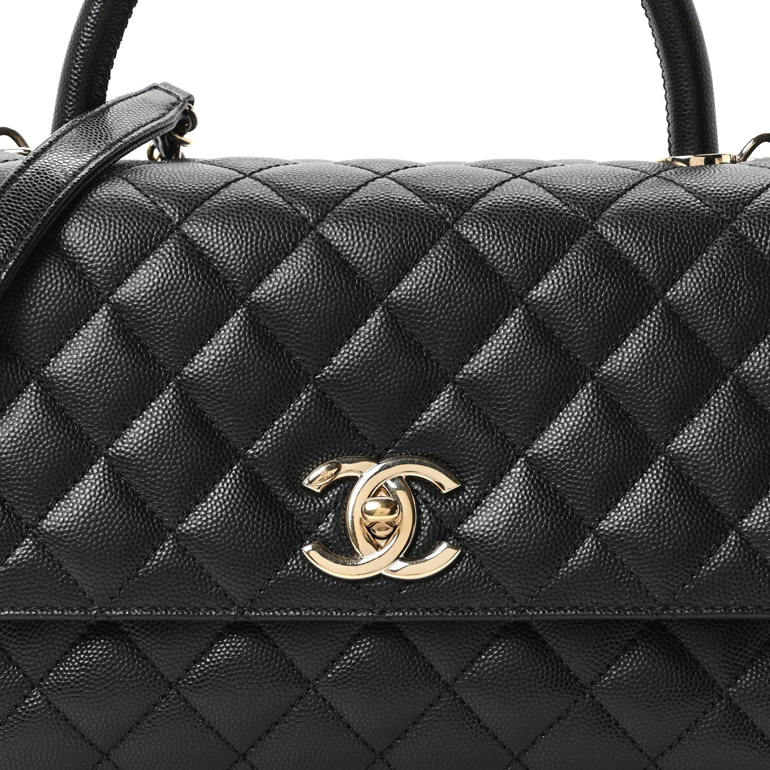 Chanel Caviar Quilted Small Coco Handle Flap Black