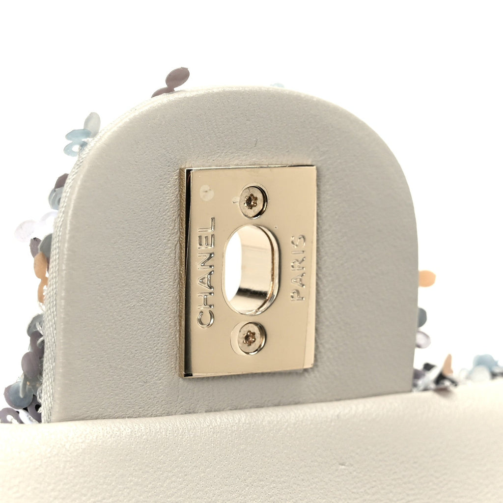Chanel Sequin Mini Flap Gray Black White Pearly White