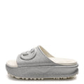 Gucci Glitter Rubber Womens Interlocking G Platform 42mm Slide Sandals 40 Silver