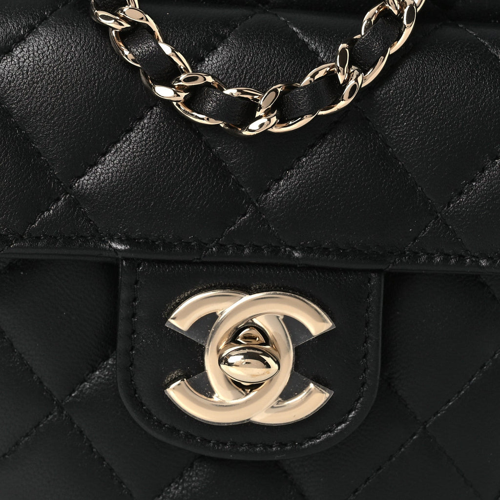Chanel Lambskin Quilted CC In Love Heart Clutch With Chain Black